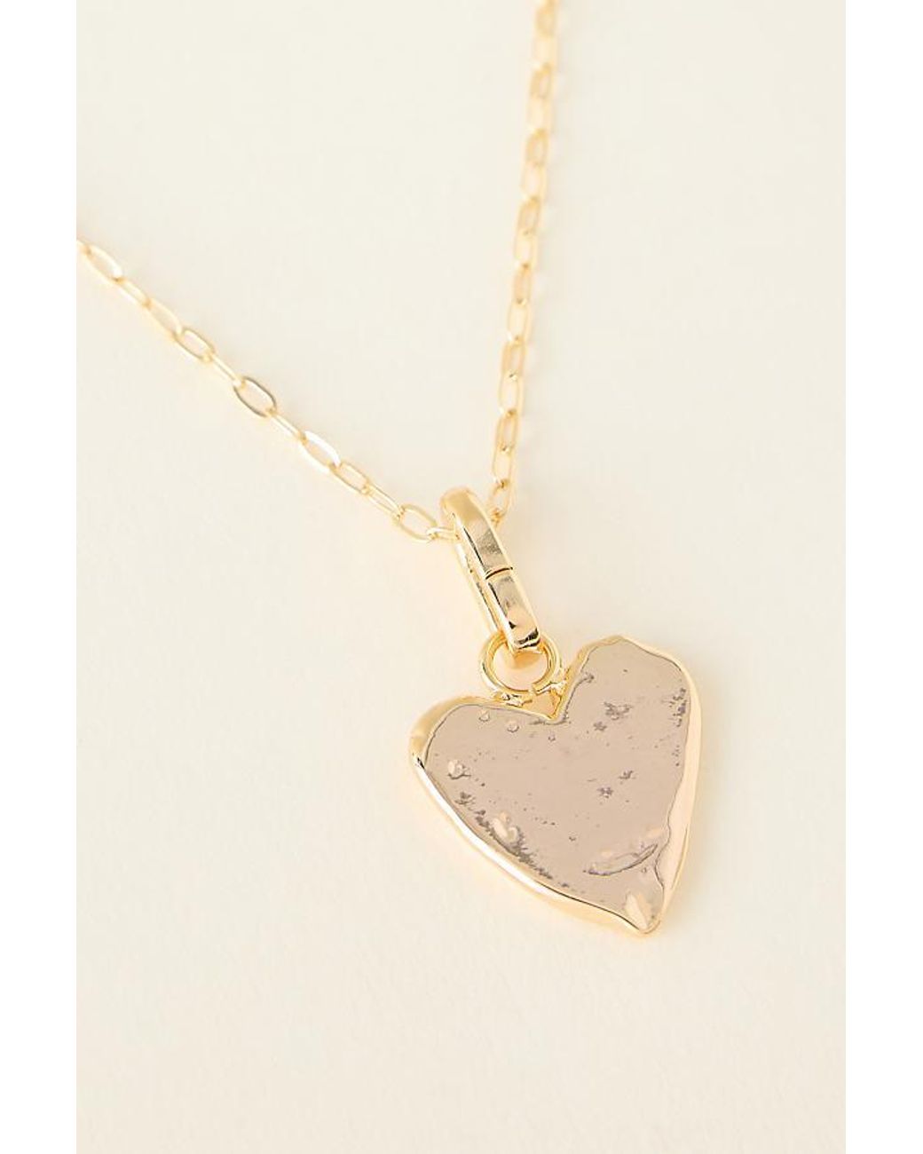 By Anthropologie Natural Long Heart Pendant Necklace