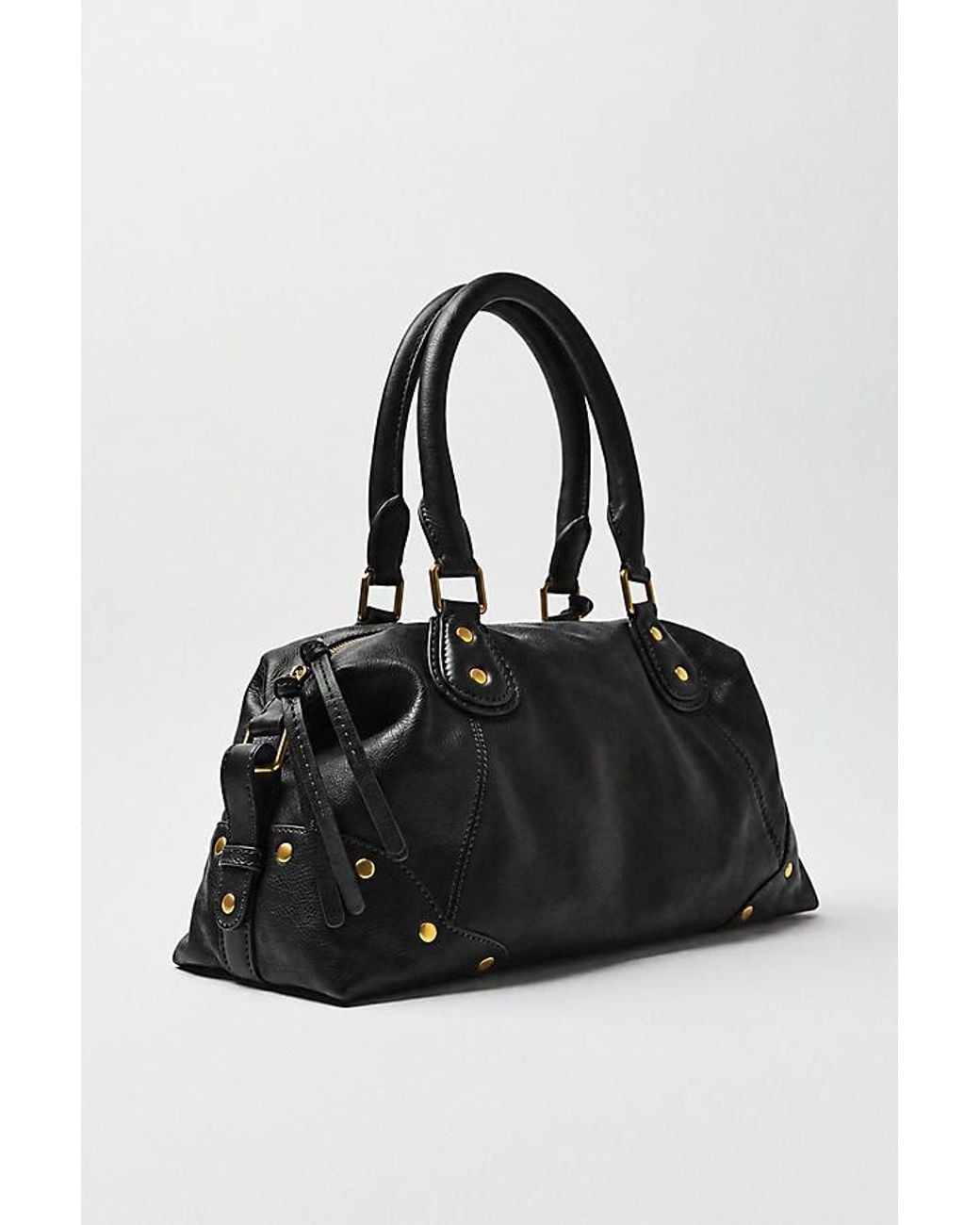 By Anthropologie Black Arina Large Leather Satchel