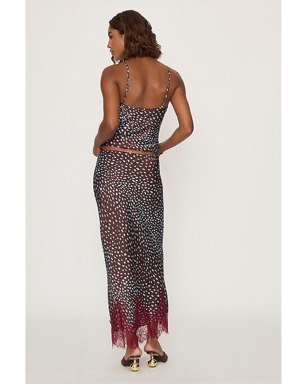 Never Fully Dressed Red Deer Maeva Midi Slip Skirt