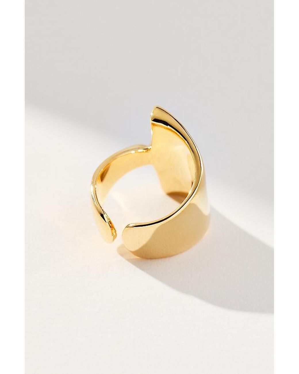 By Anthropologie Metallic Large Molten Cocktail Ring