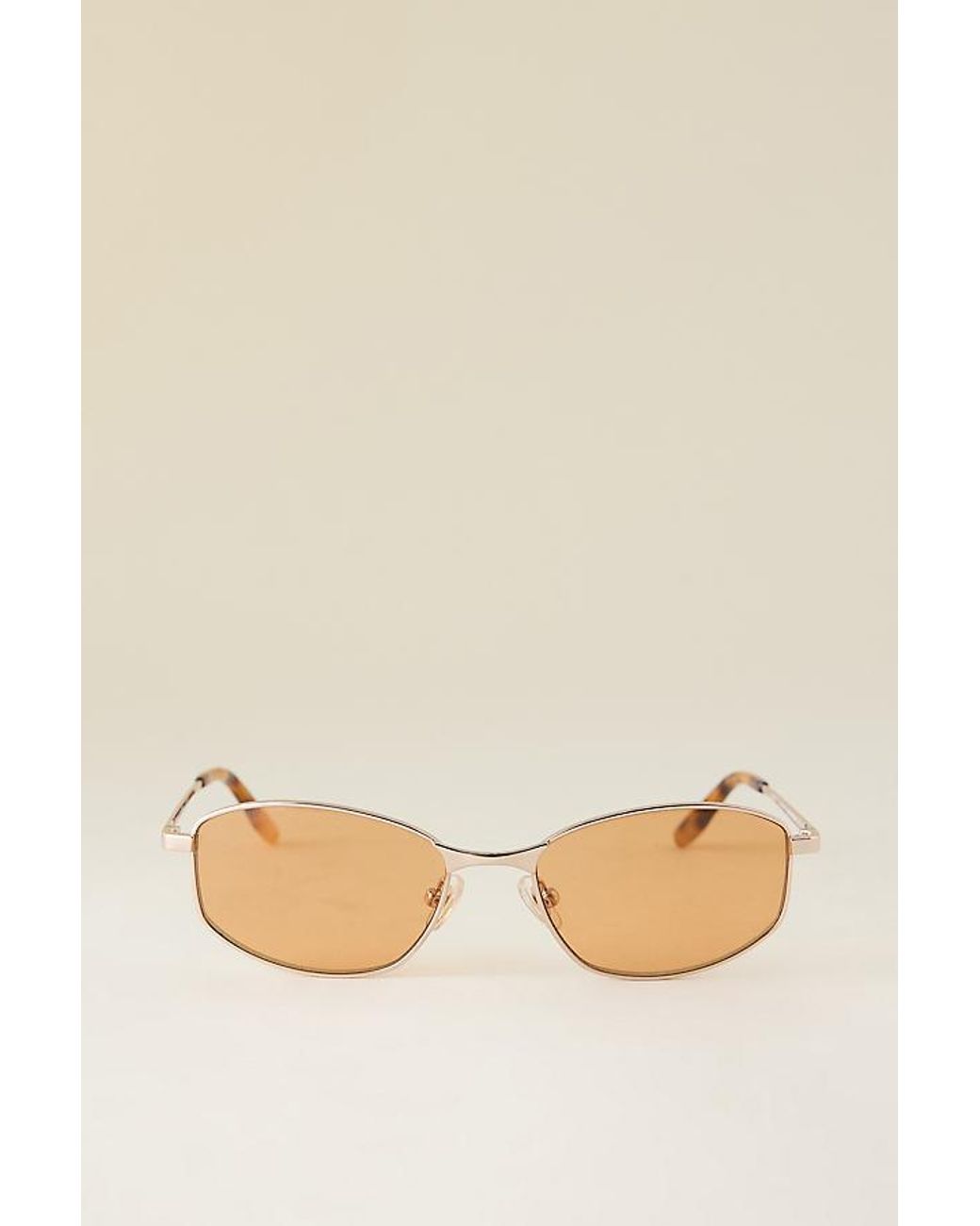 Messyweekend Natural Lexie Slim Metal Sunglasses