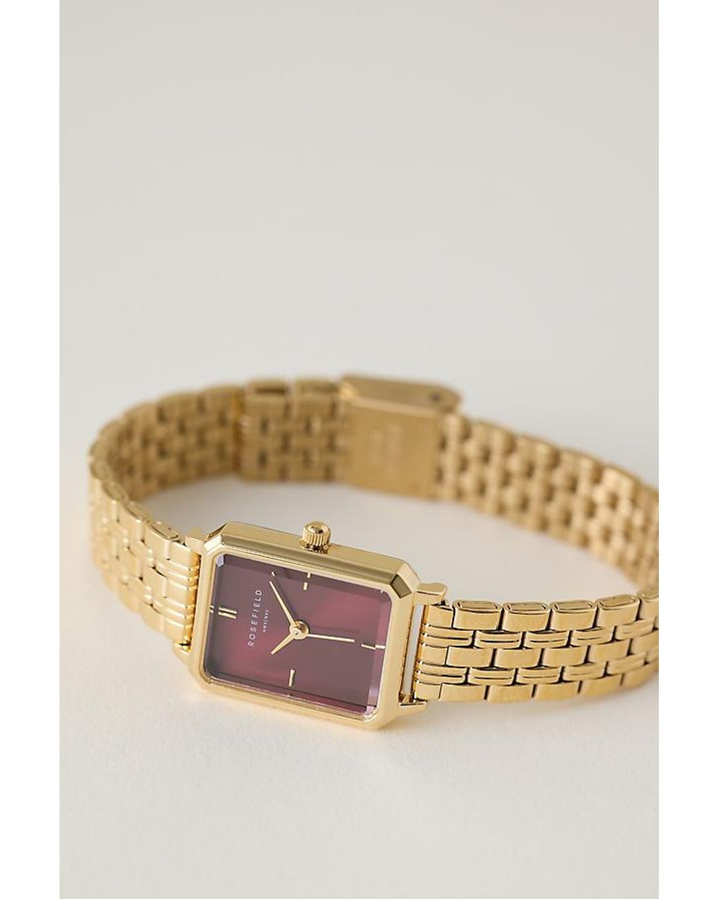 ROSEFIELD Natural Octagon Burgundy Watch
