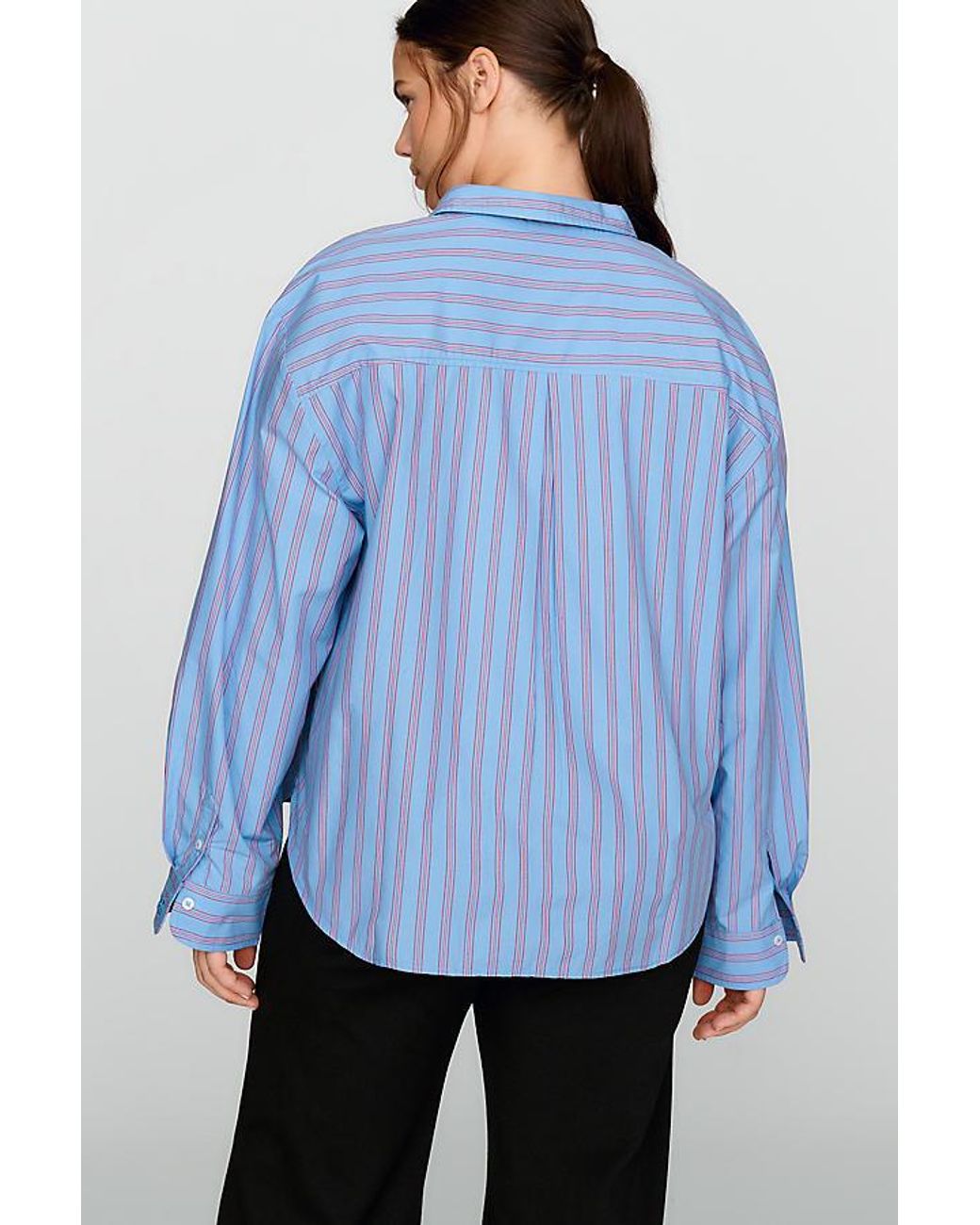 Maeve Blue The Shrunken Bennet 100% Cotton Buttondown Shirt By
