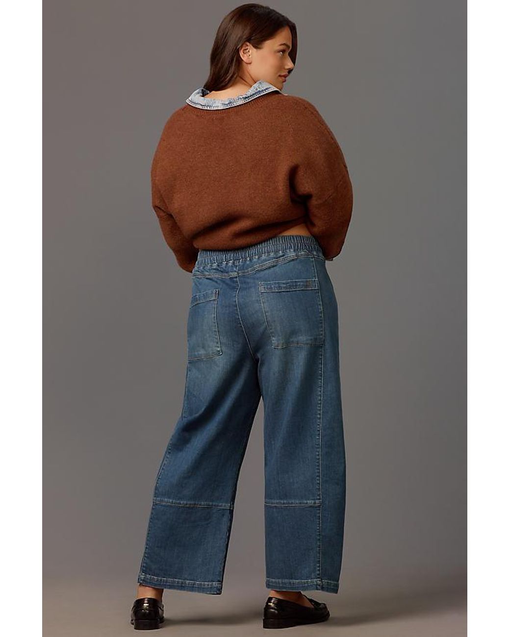 Pilcro Blue The Izzie Relaxed Pull-On Barrel Jeans By