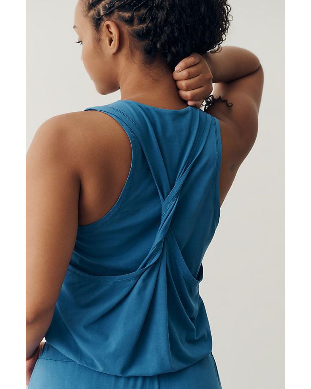 Daily Practice Blue Bubble Twist Tank Top