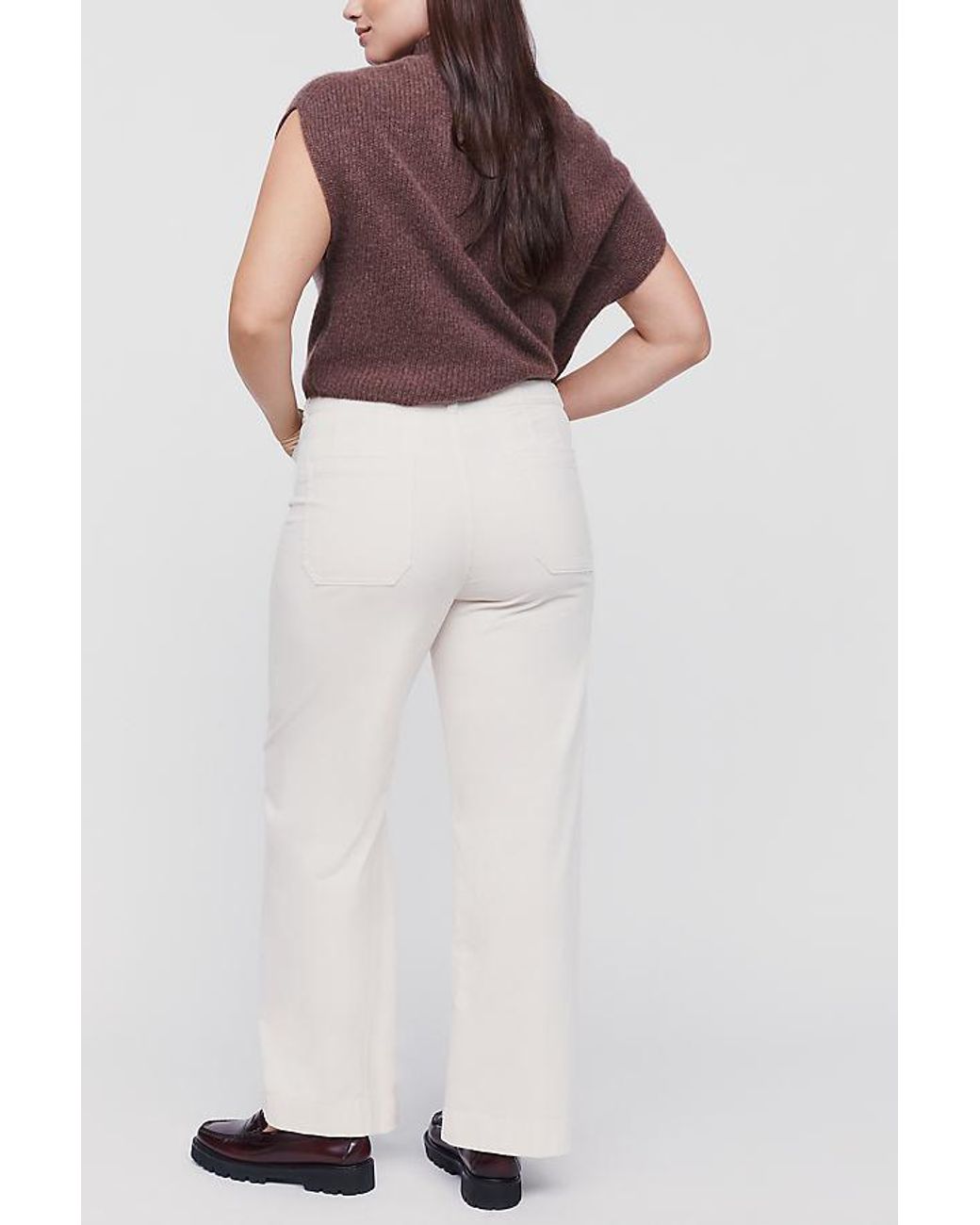 Maeve Gray The Colette Full-Length Wide-Leg Trousers By Corduroy Edition