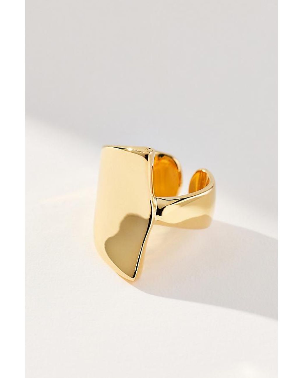 By Anthropologie Metallic Large Molten Cocktail Ring