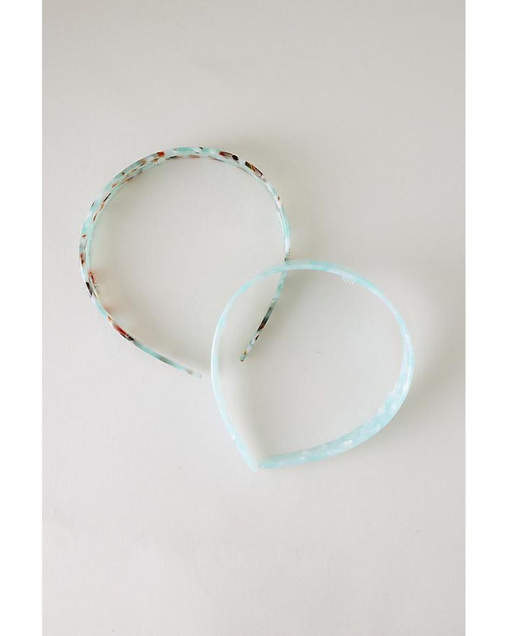 Anthropologie Blue Wide Resin Headbands, Set Of 2