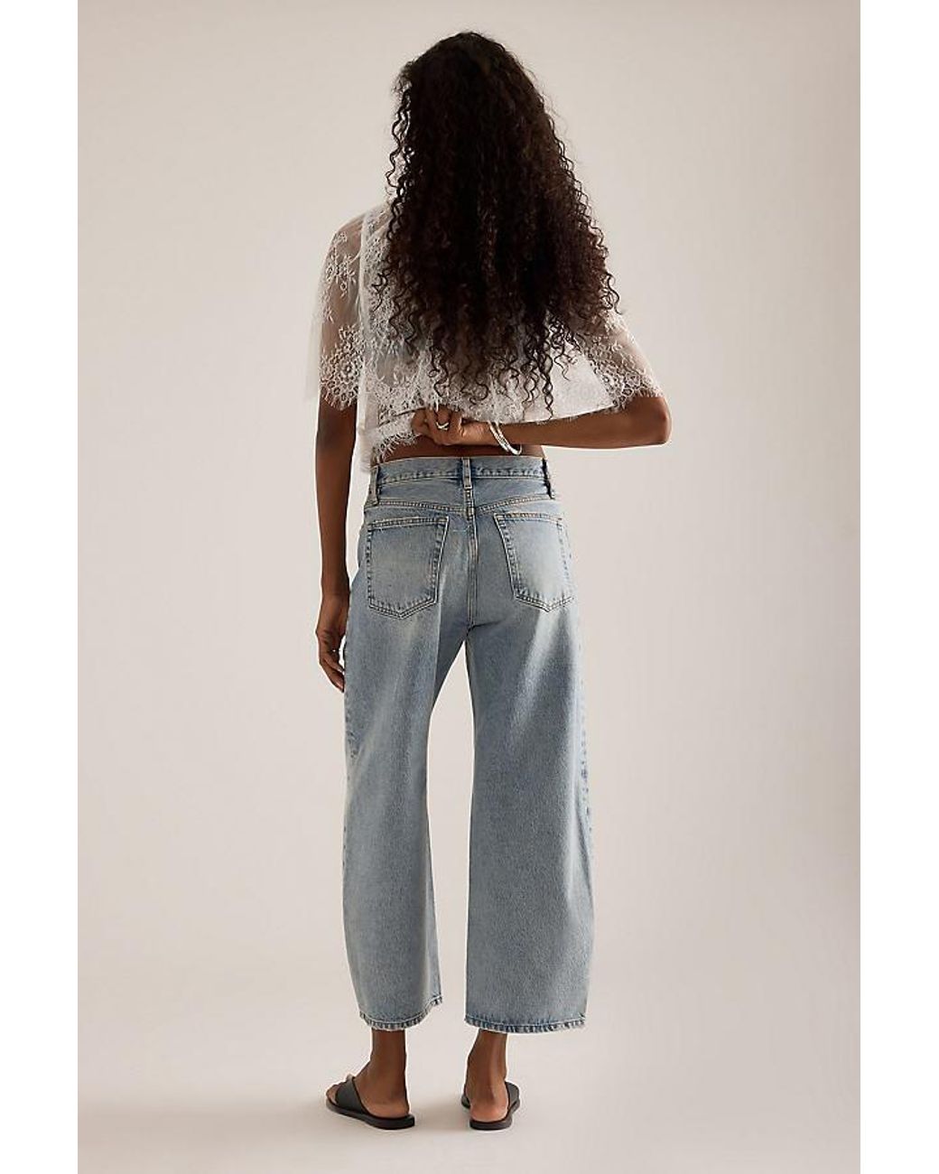FRAME Blue The Bow Crop Jeans