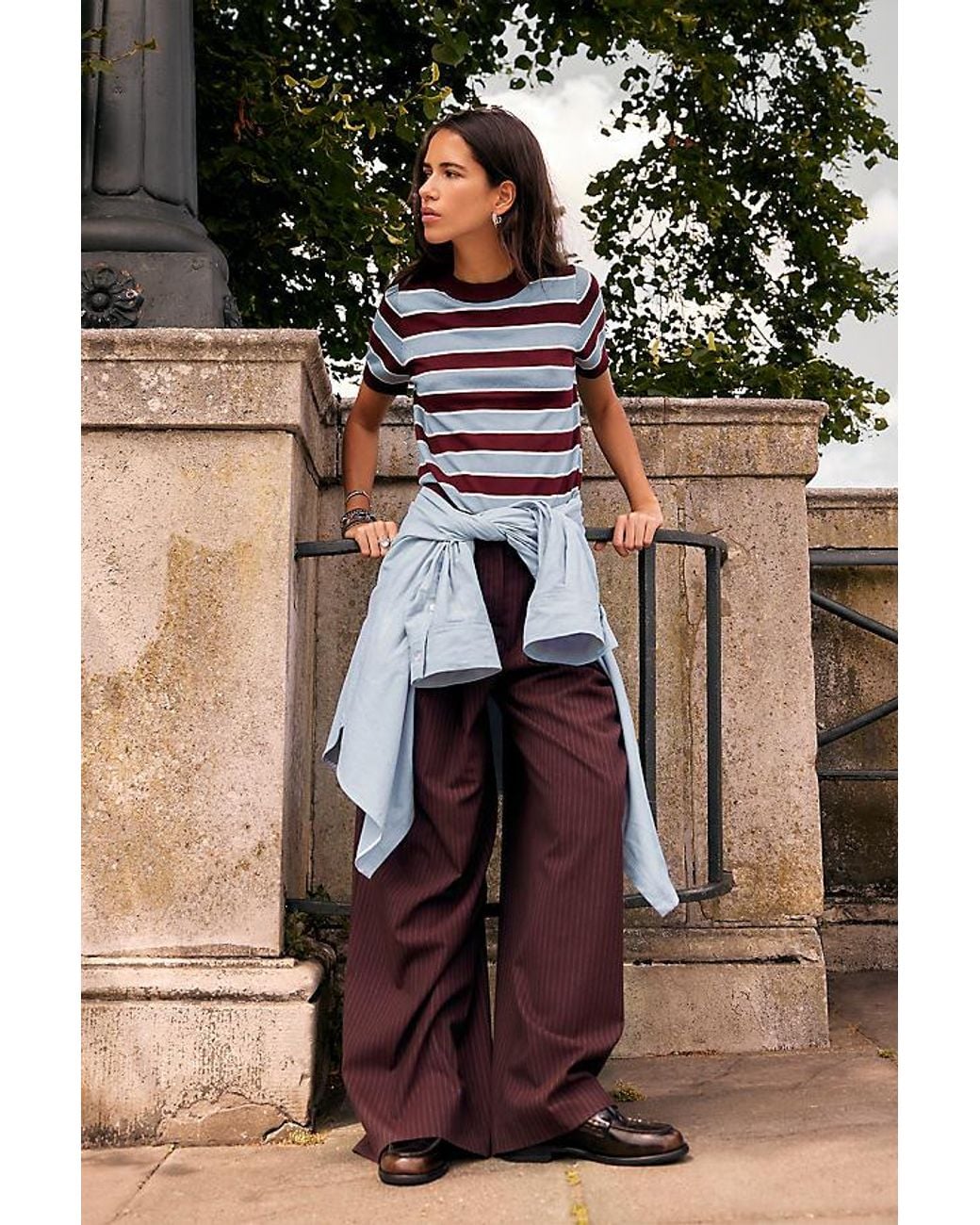 Maeve Black The Avery Wide-Leg Pleated Trousers By Drawstring Edition