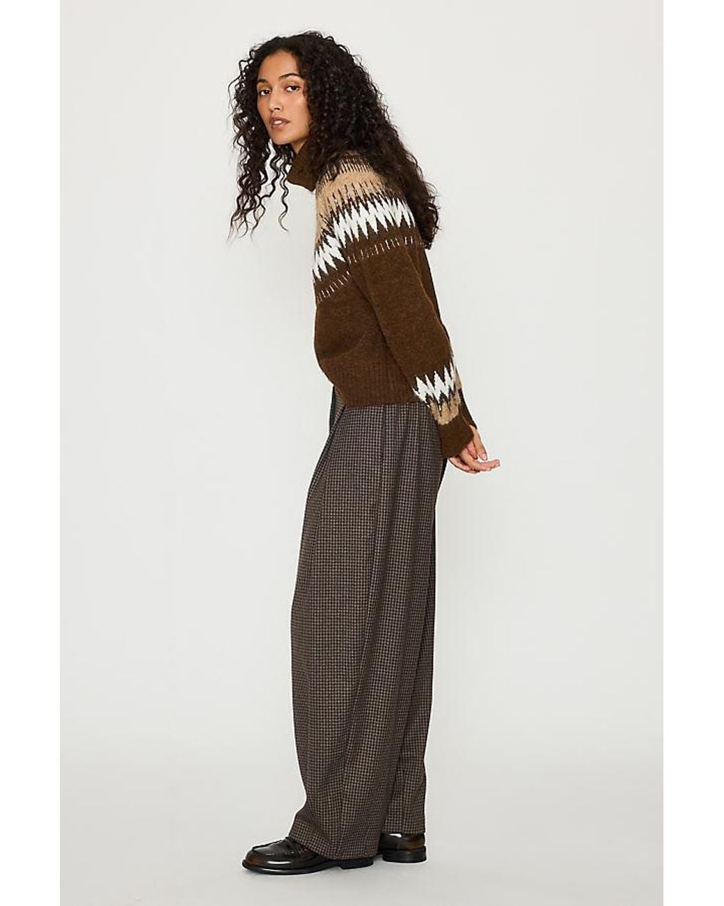 ALIGNE Brown Dakota Fair Isle Jumper