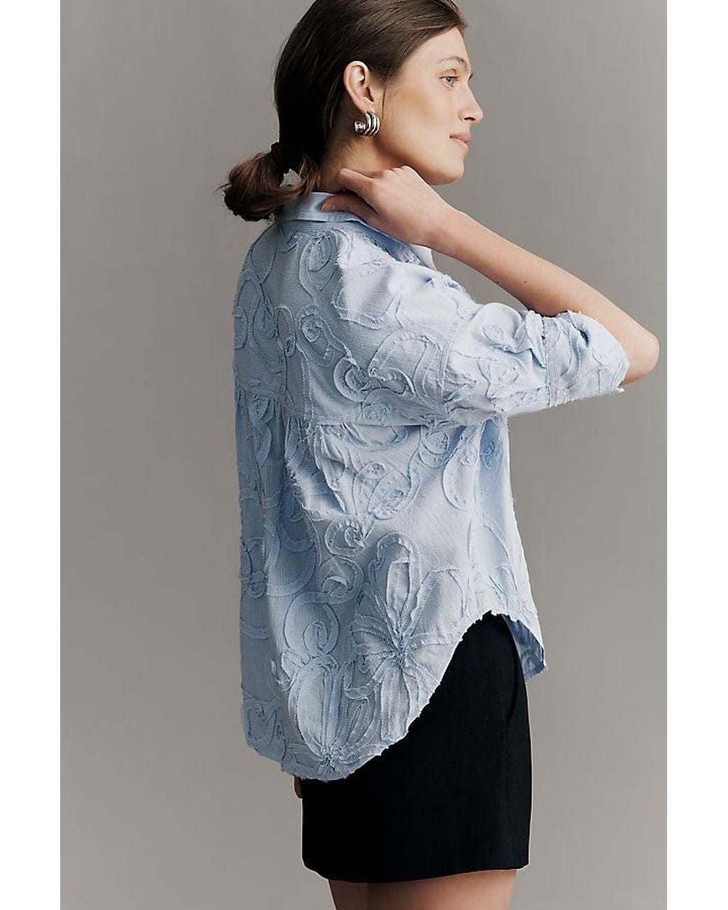 Maeve Blue The Mabel Boxy Oxford Shirt By