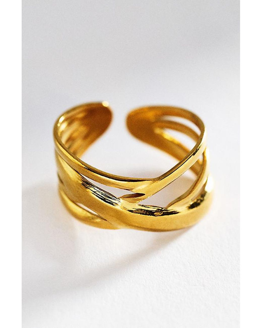By Anthropologie Metallic Water-Resistant Open Stacked Band Ring