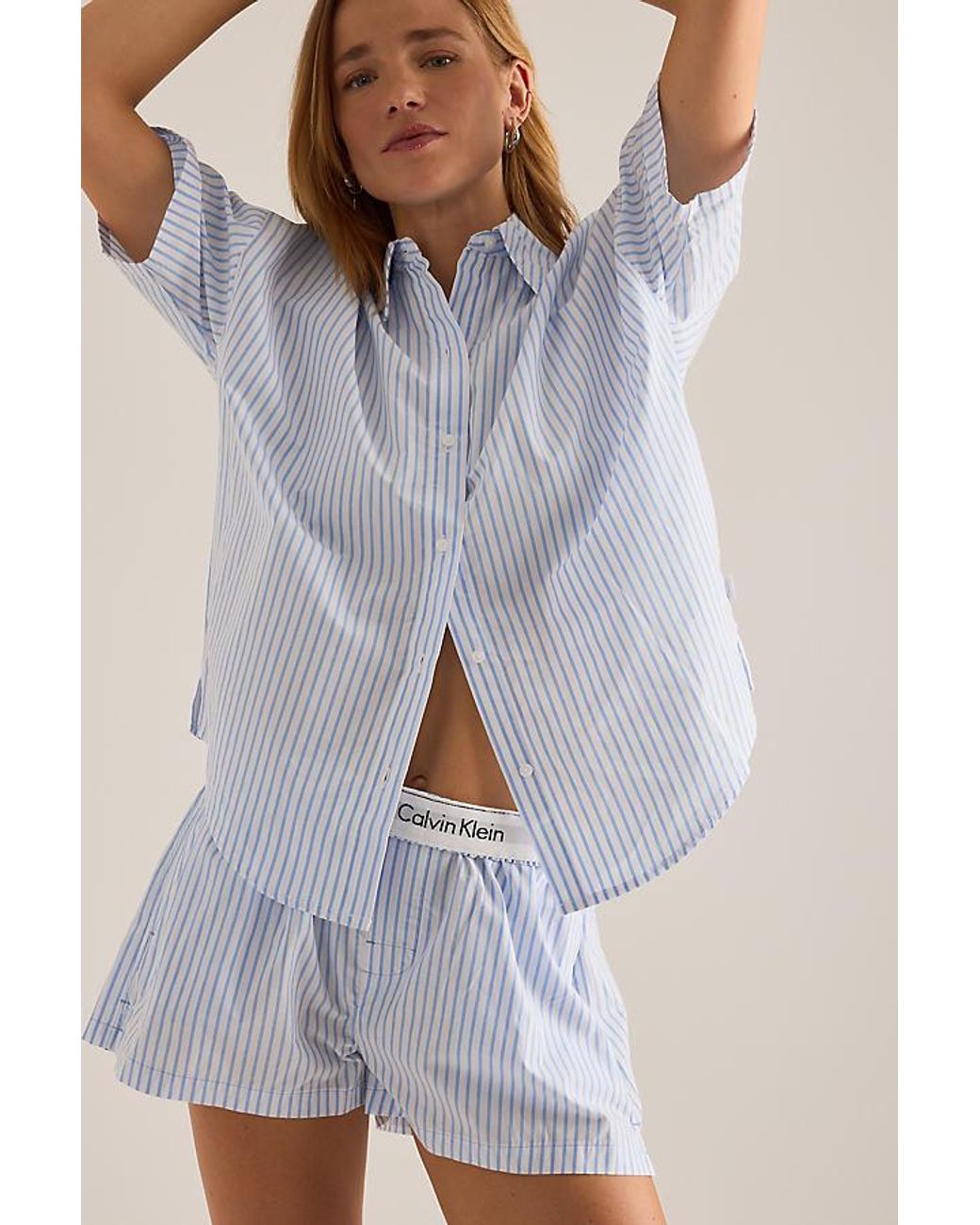 Calvin Klein Blue Relaxed Poplin Shirt