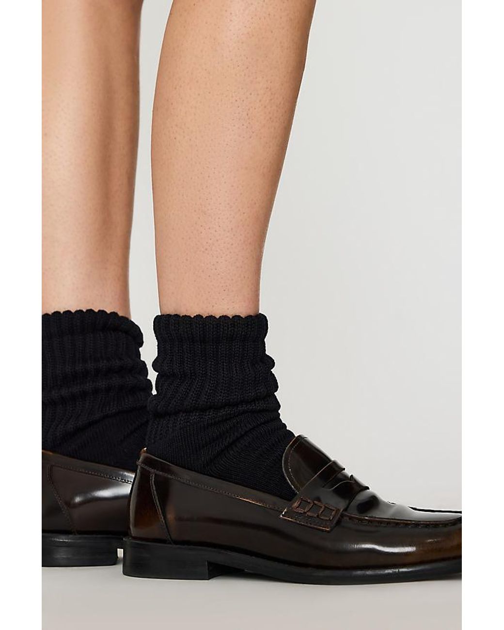 By Anthropologie Black Sporty Scrunch Socks