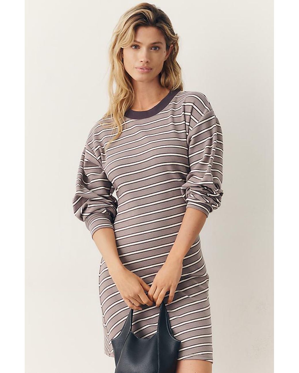 Daily Practice Gray Bleechers Long-Sleeve Mini Dress
