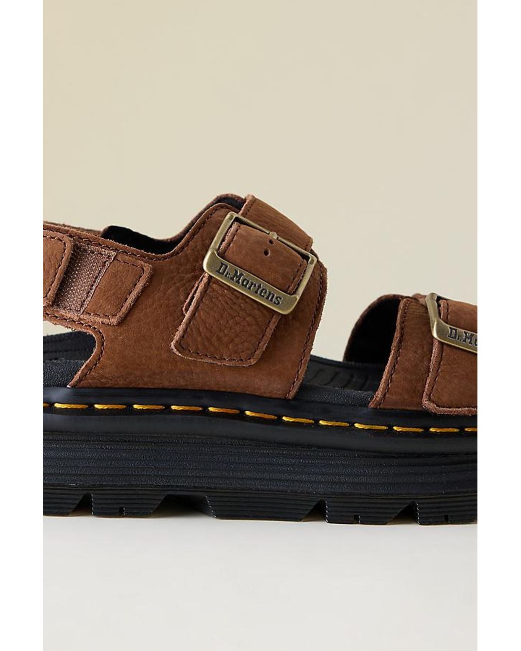 Dr. Martens Brown Zebzag Nubuck Platform Sandals