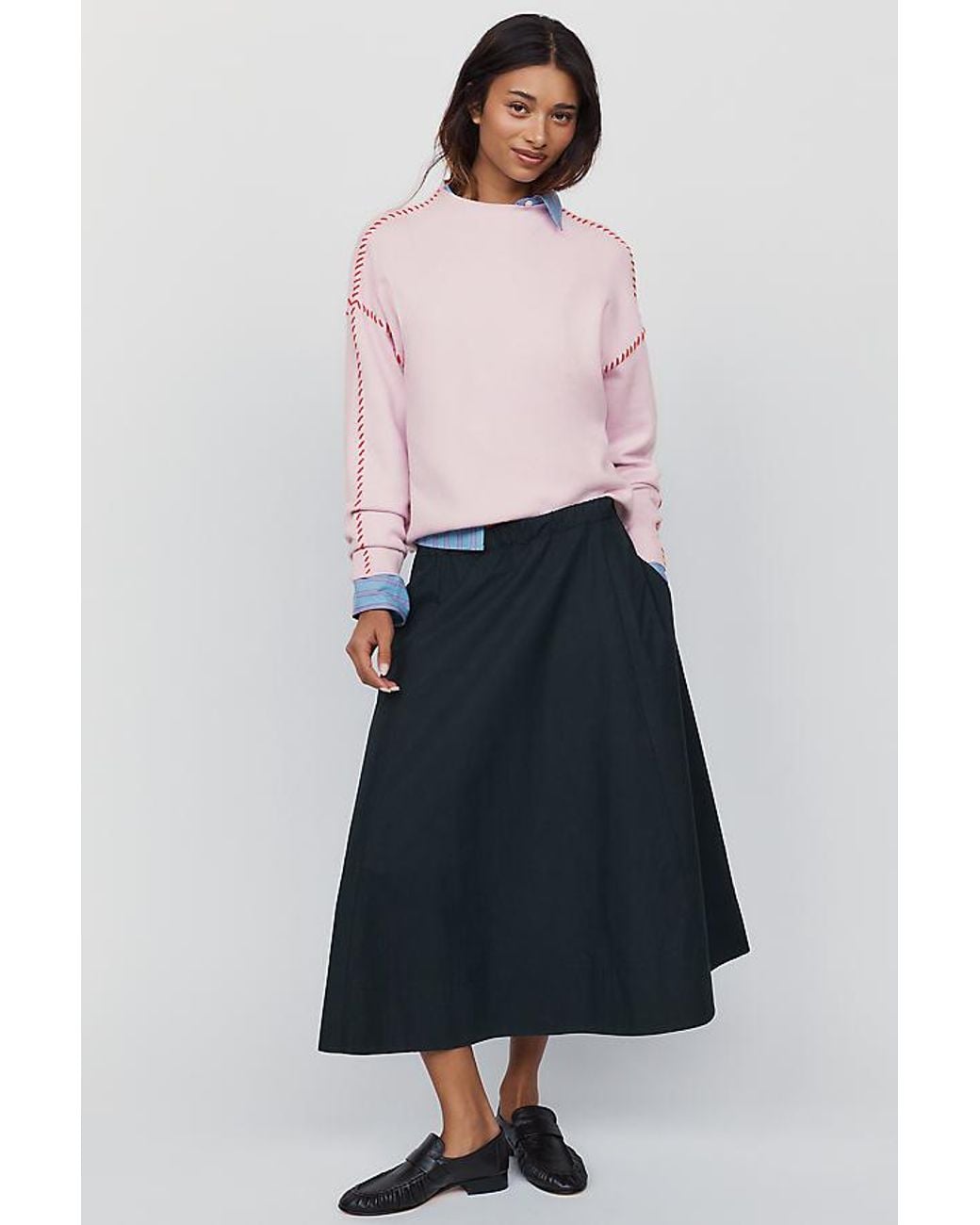 Maeve Pink Carys Mock-Neck Jumper