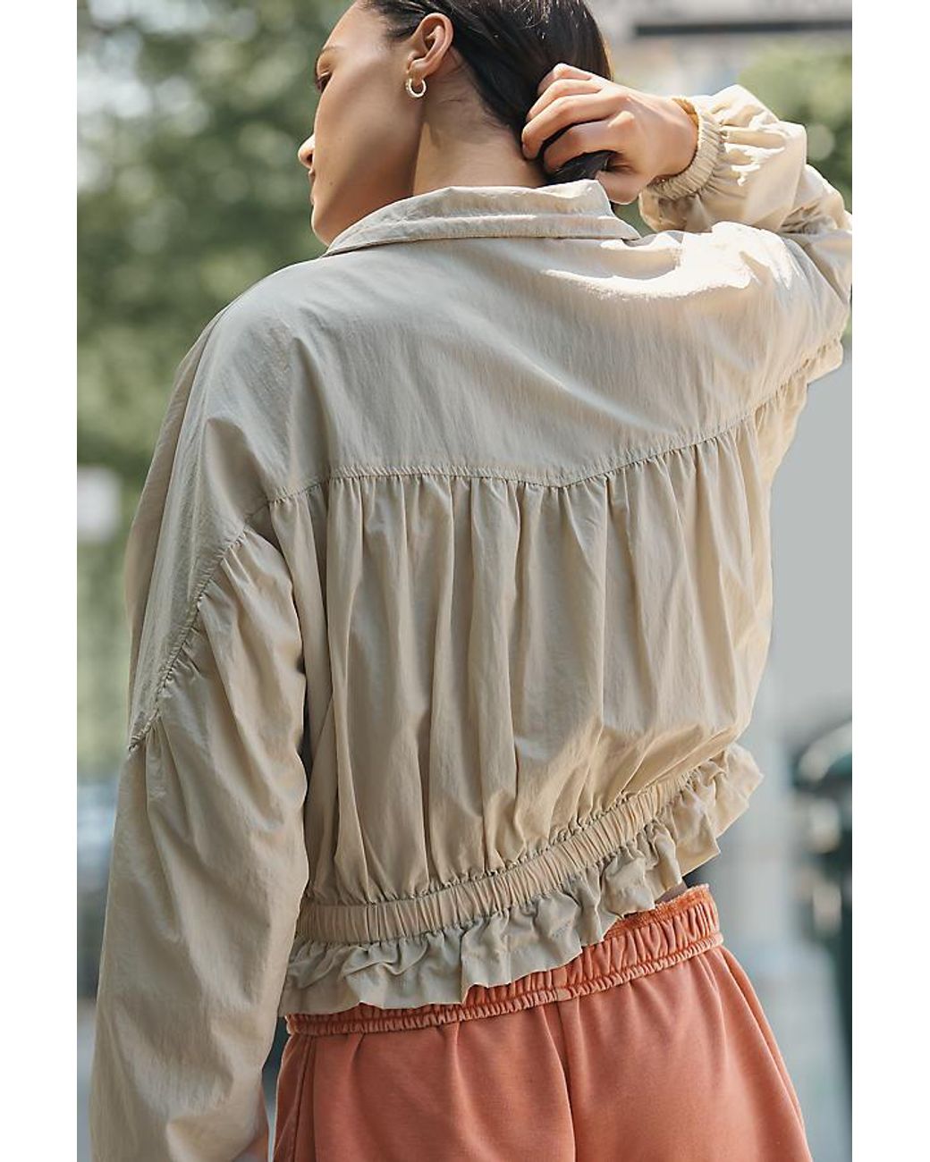 Daily Practice Brown Femme Funnel-Neck Jacket