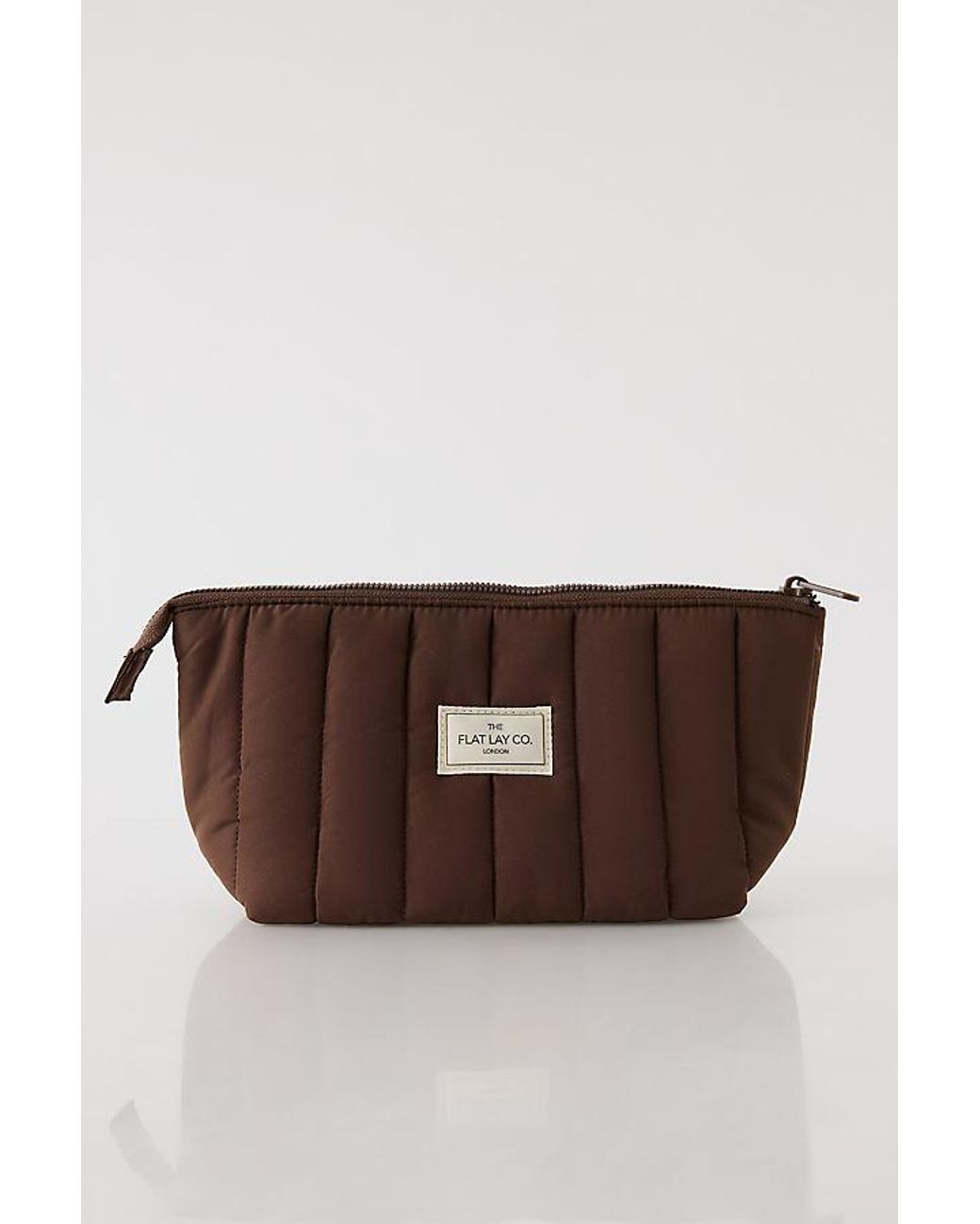 The Flat Lay Co. Brown Padded Essential Makeup Pouch