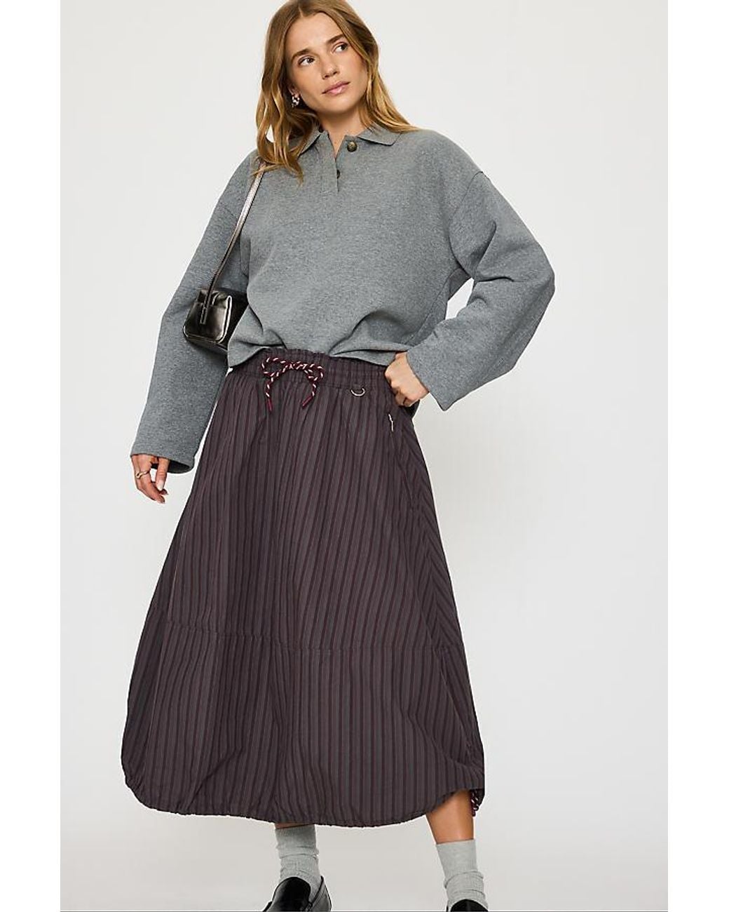 Damson Madder Gray Lainey Puffball Midi Skirt