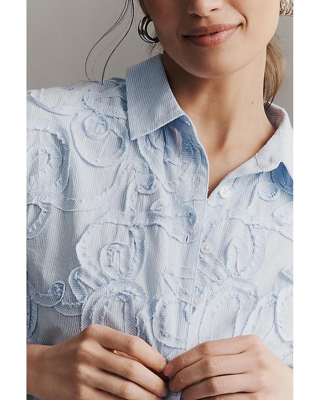 Maeve Blue The Mabel Boxy Oxford Shirt By