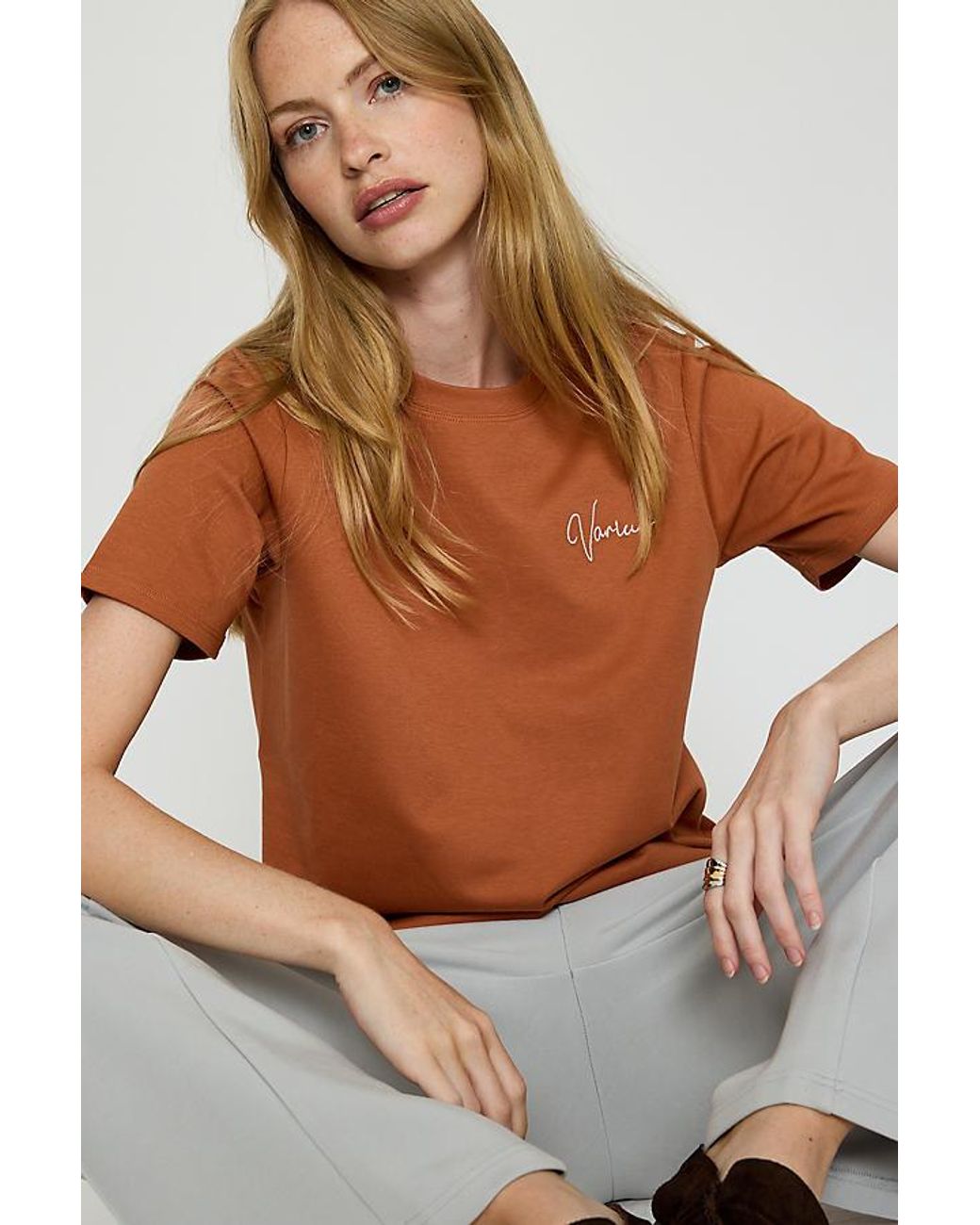 Varley Brown Regan Logo T-Shirt