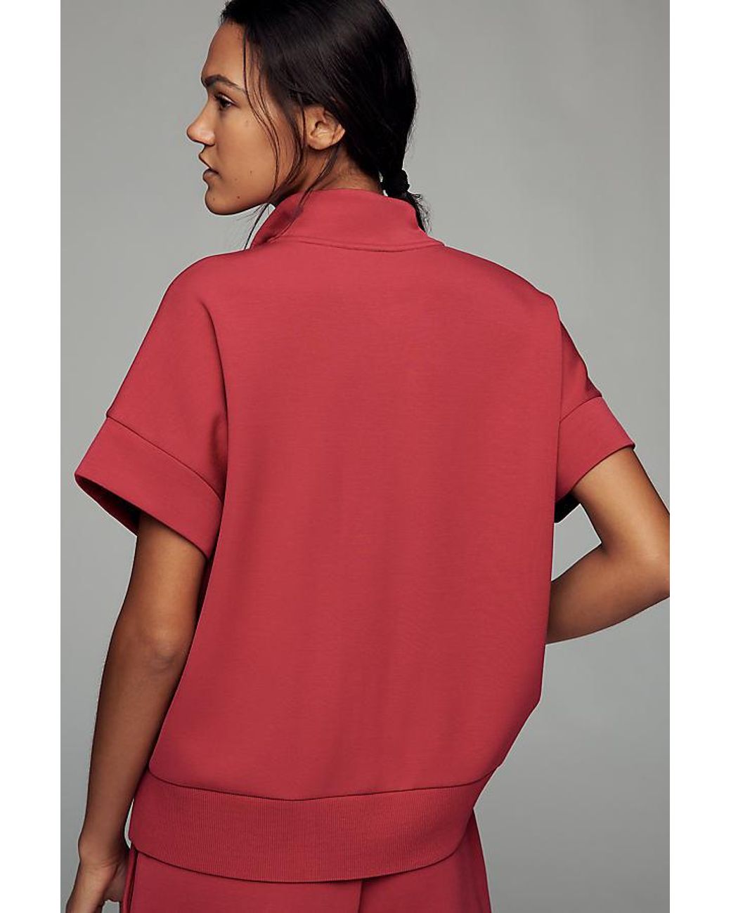 Varley Red Short-Sleeve Ritchie Sweatshirt