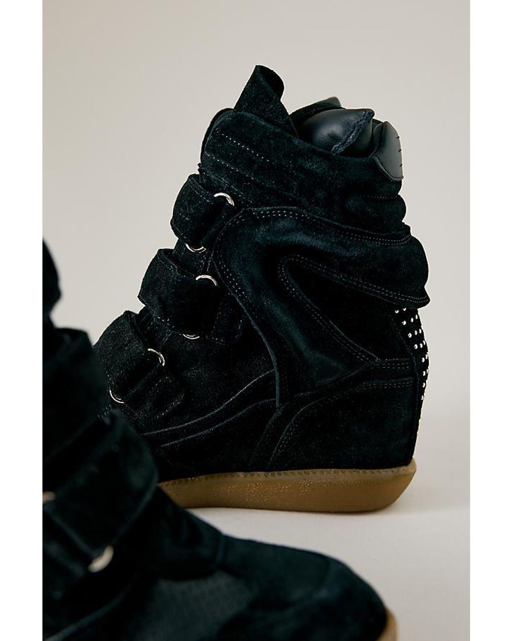 Bronx Black Jaeyy Suede Wedge Trainers