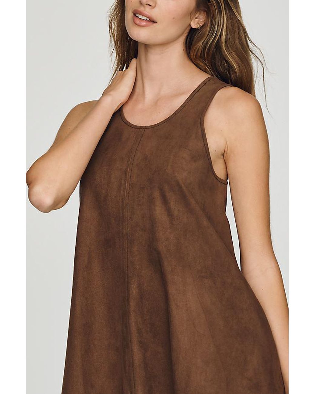 Maeve Brown Keiko Suede Mini Dress By
