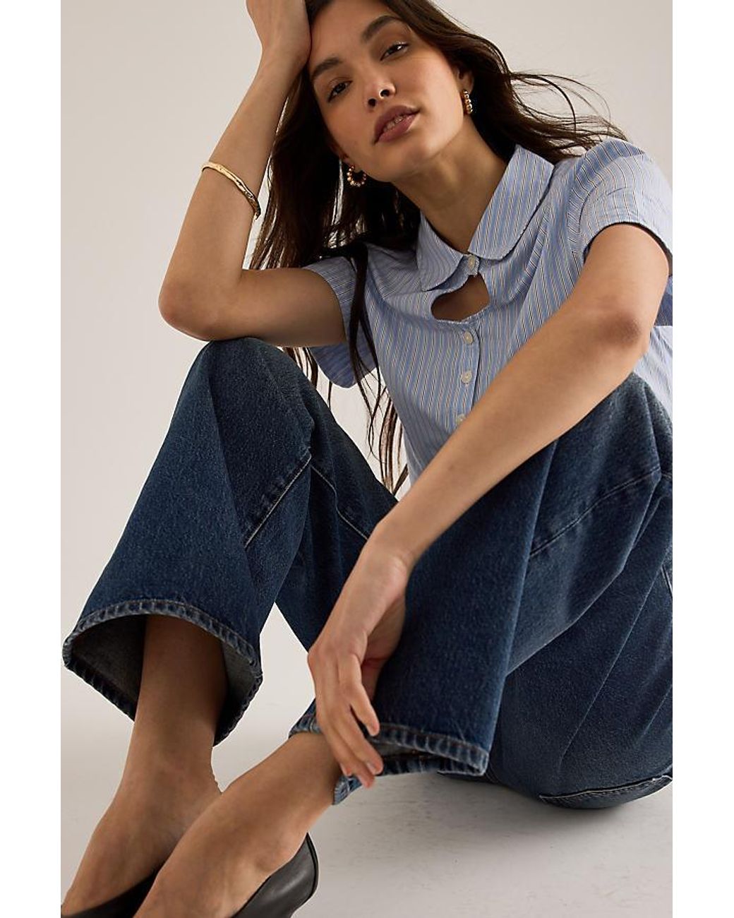 FRAME Blue The Saturday Low-Rise Straight-Leg Jeans