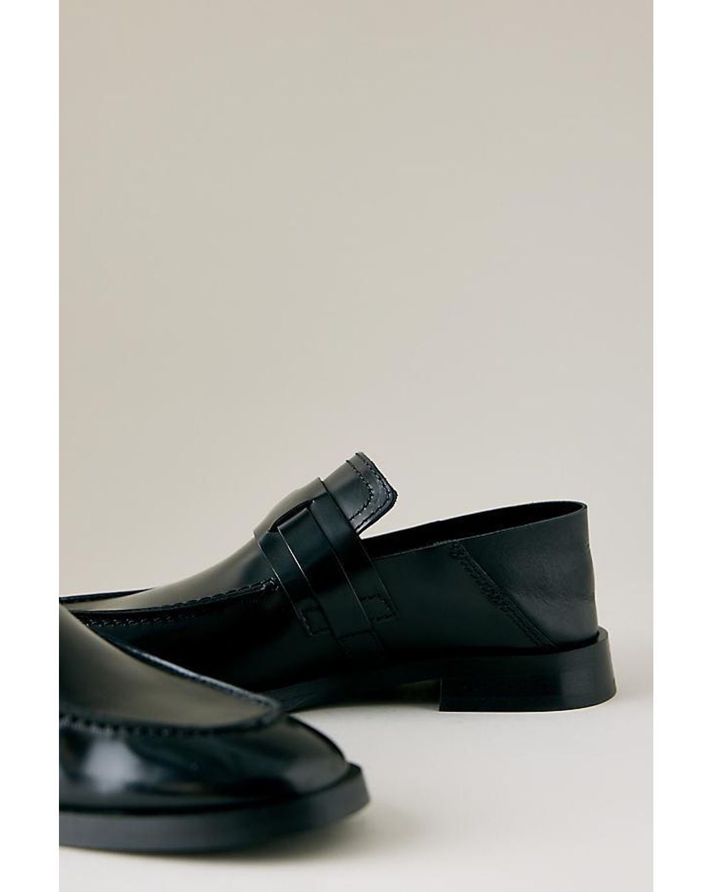 Miista Black Els Mule Leather Loafers