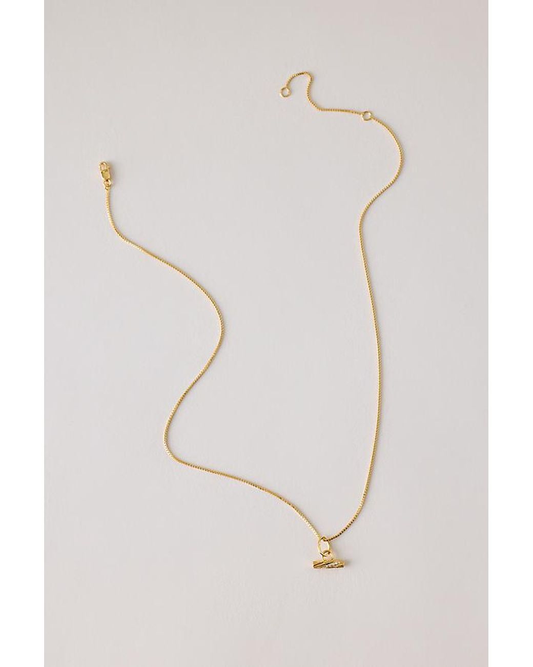 Rachel Jackson Blue Plated Mini Twisted Bar T-Bar Necklace