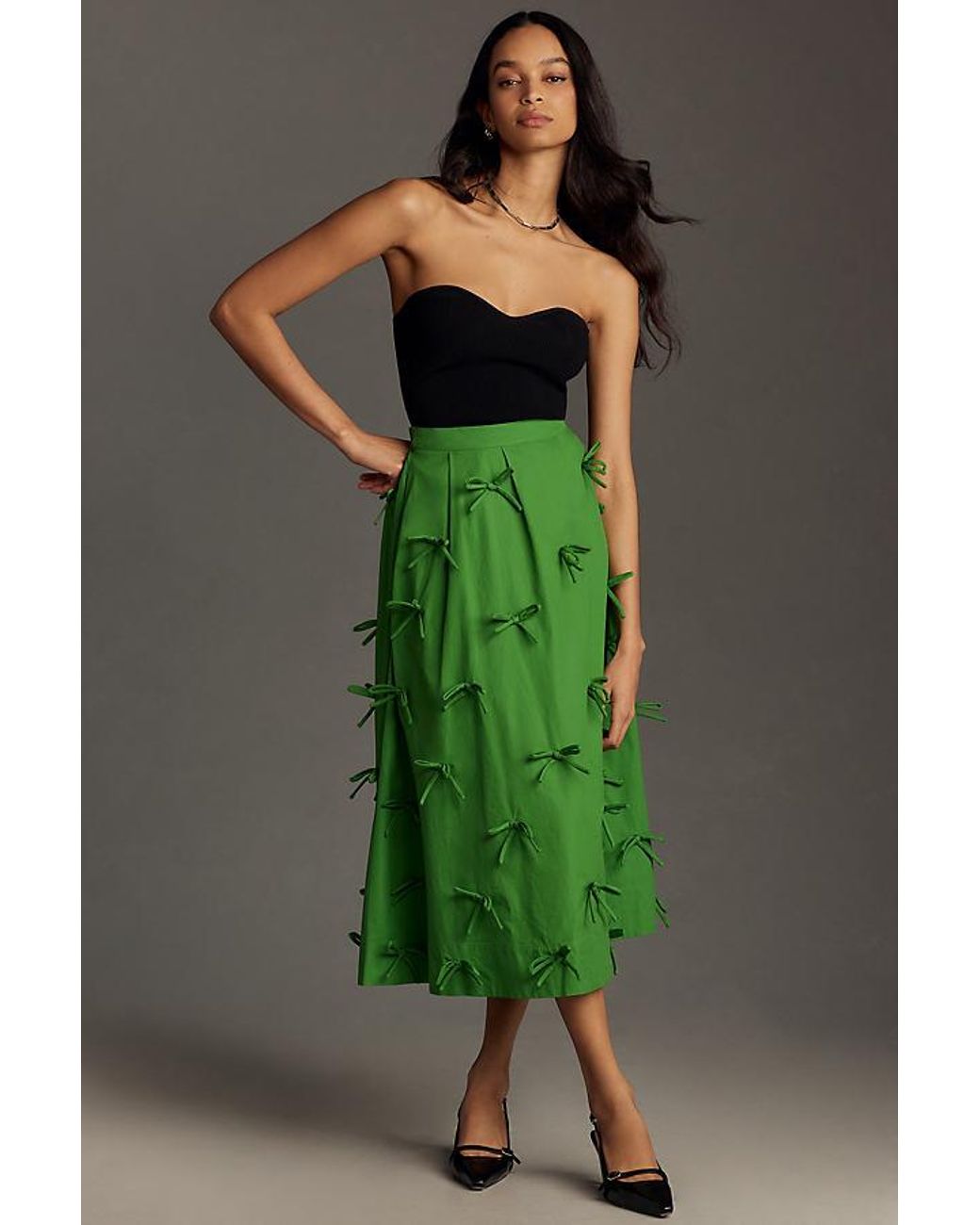 High waisted 2025 midi skirt 3d
