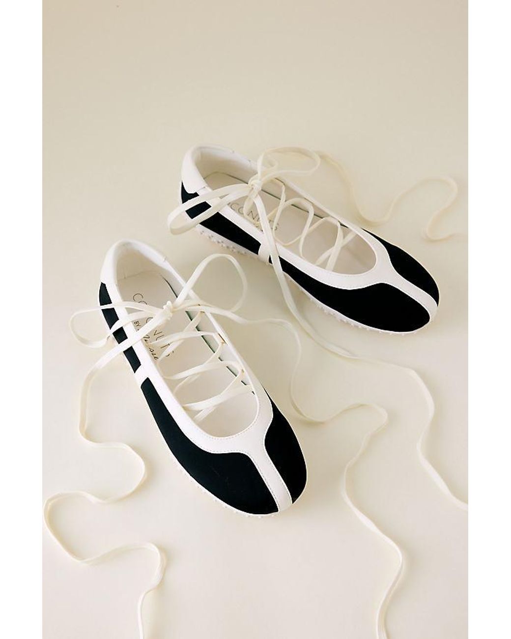 Matisse White Lace-Up Ballet Trainers