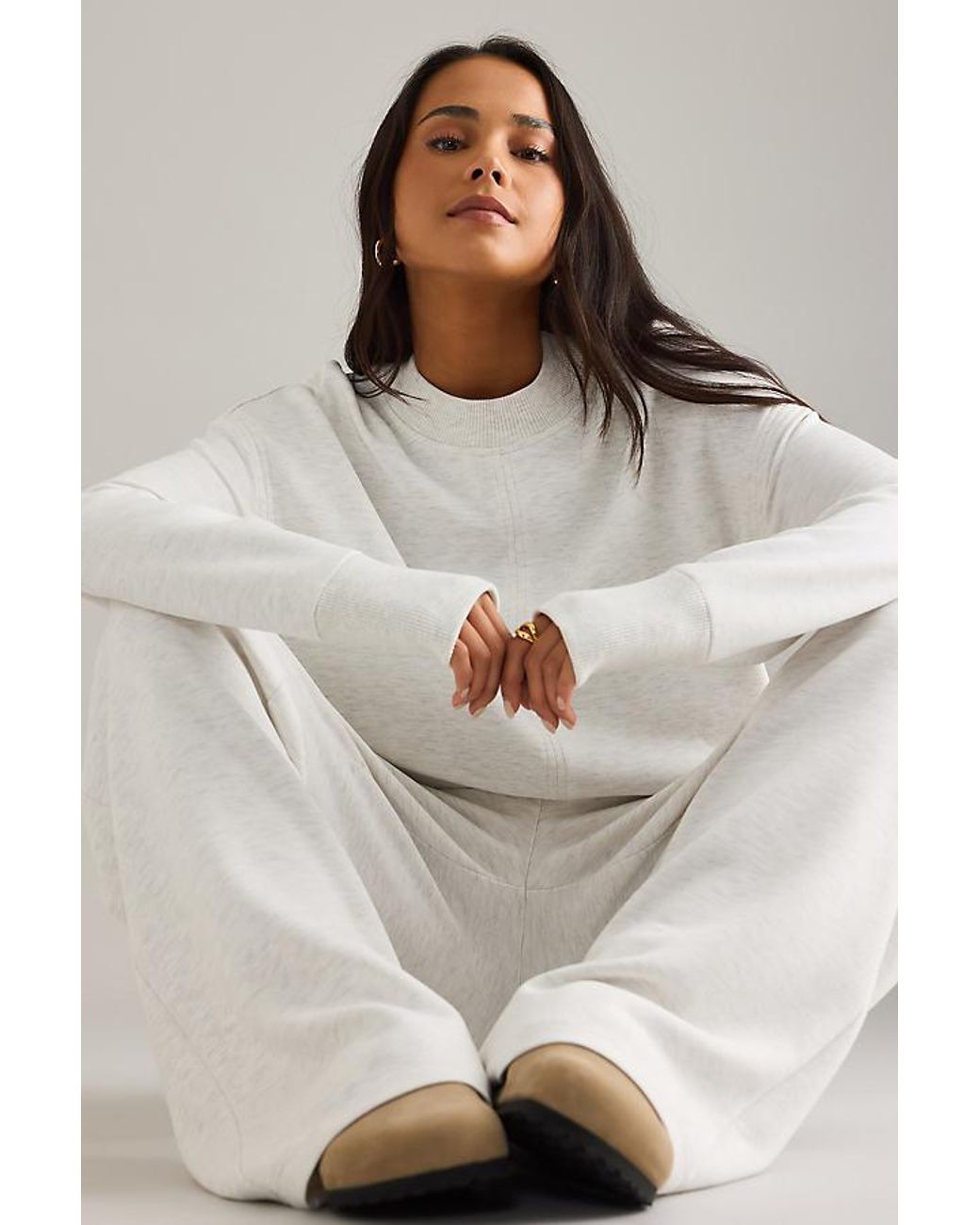 Varley Gray Philippe Crop Sweatshirt
