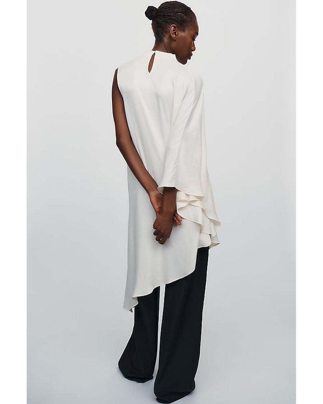 Maeve White Sleeveless Satin Tunic