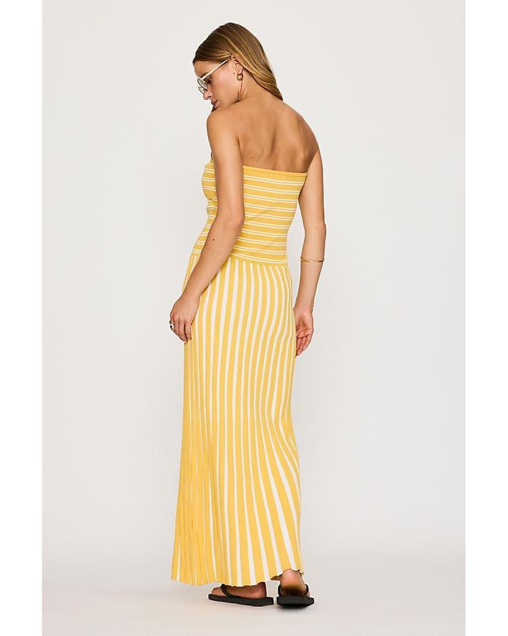 4th & Reckless Metallic Thea Knit Bandeau Maxi Dress