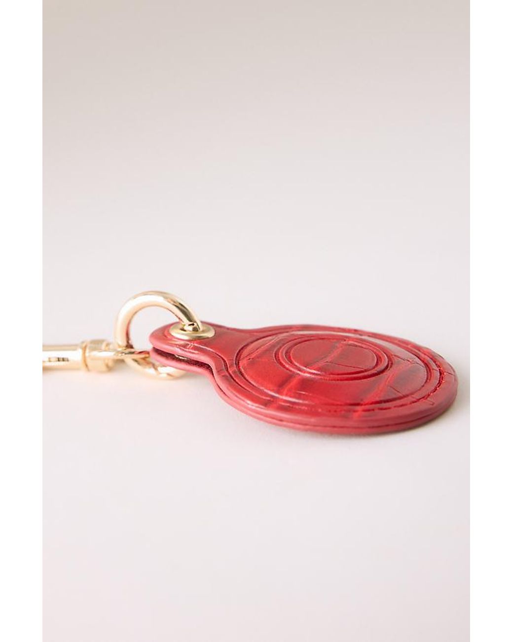 By Anthropologie Red Airtag Cover Keychain