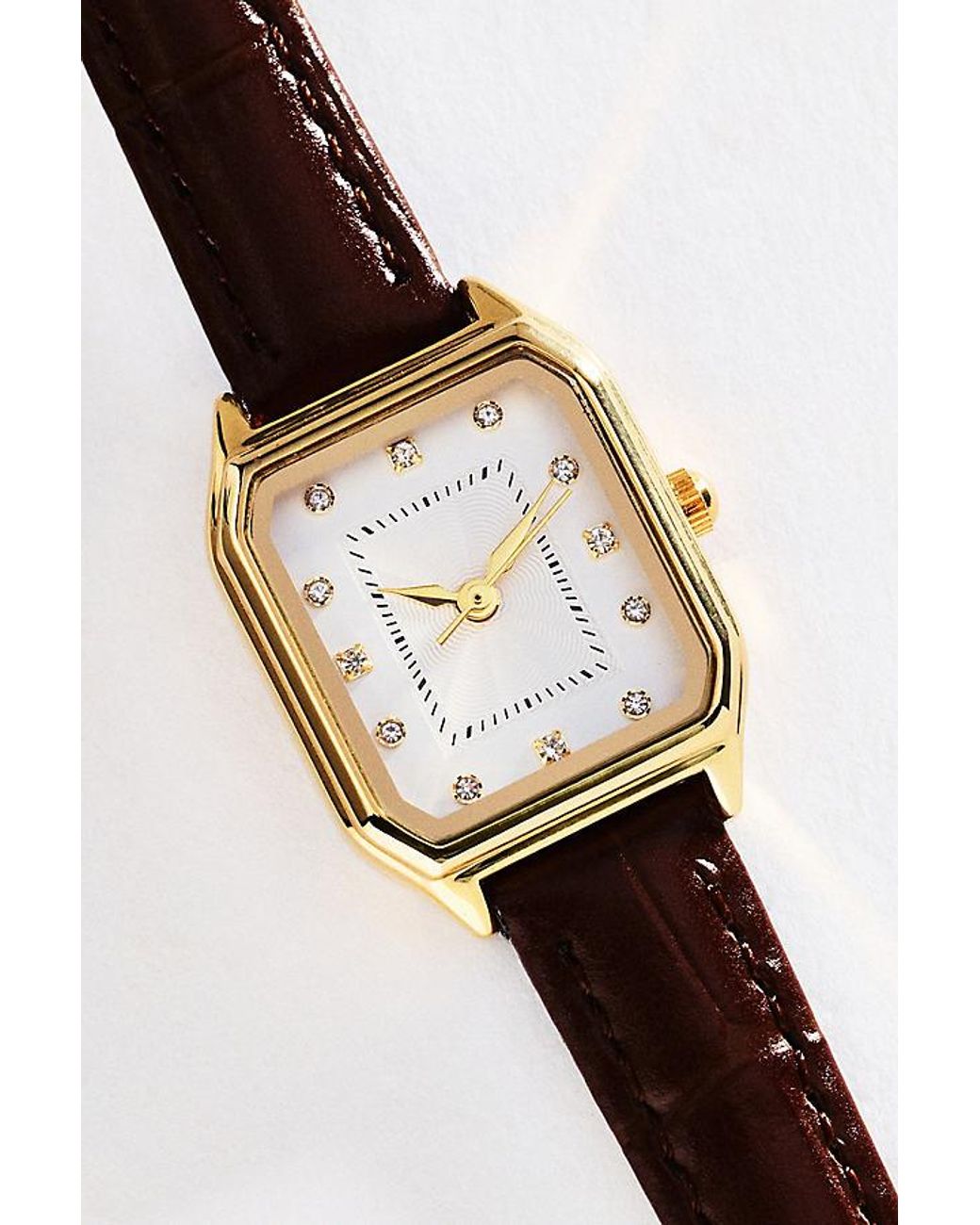 By Anthropologie Brown Square-Face Watch