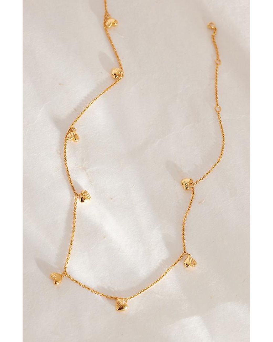 Rachel Jackson Natural Plated Untamed Deco Hearts Charm Necklace