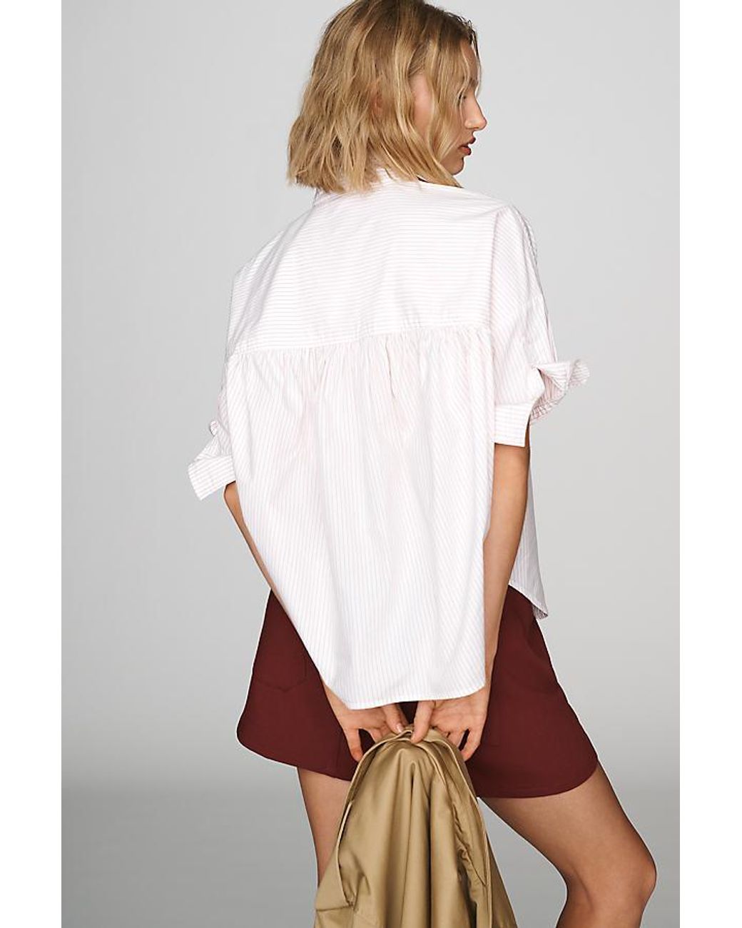 Maeve White The Mabel Boxy Oxford Shirt By