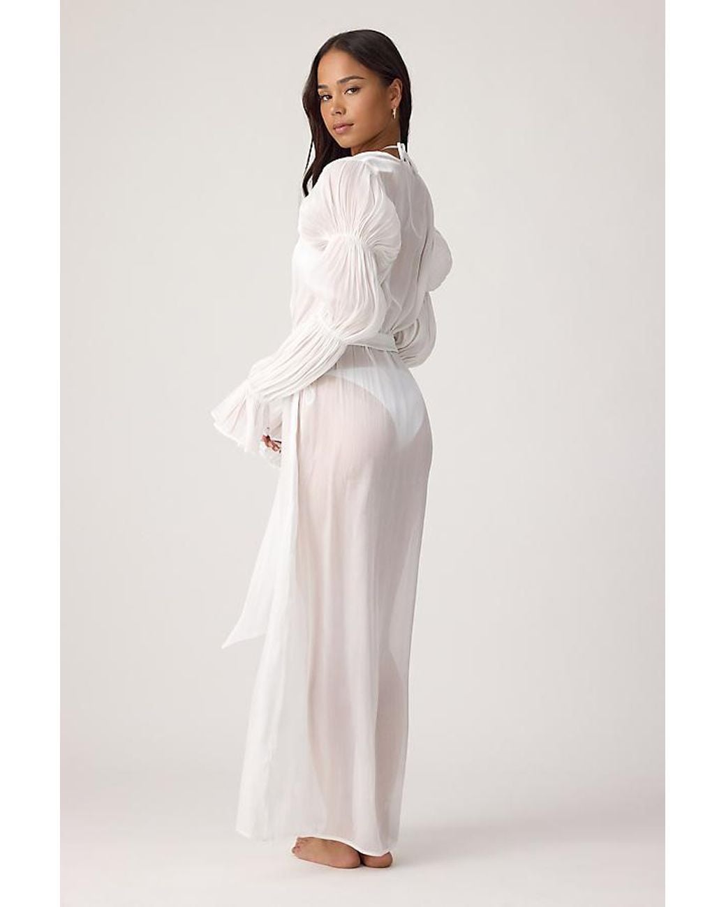 Meeka Natural Iris Chiffon Robe