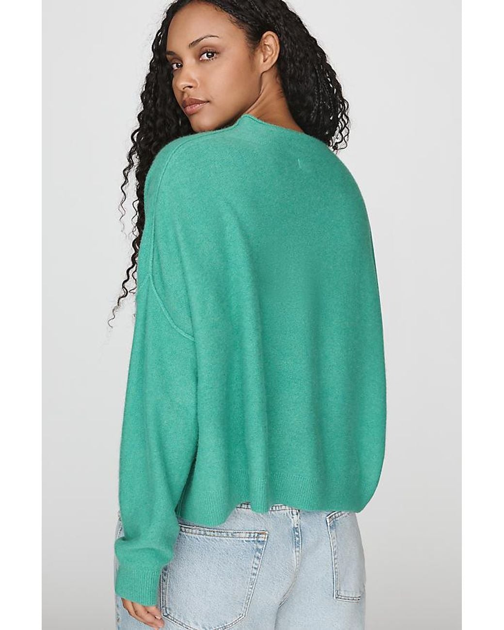 Pilcro Green Alani Cashmere Mock Neck Jumper