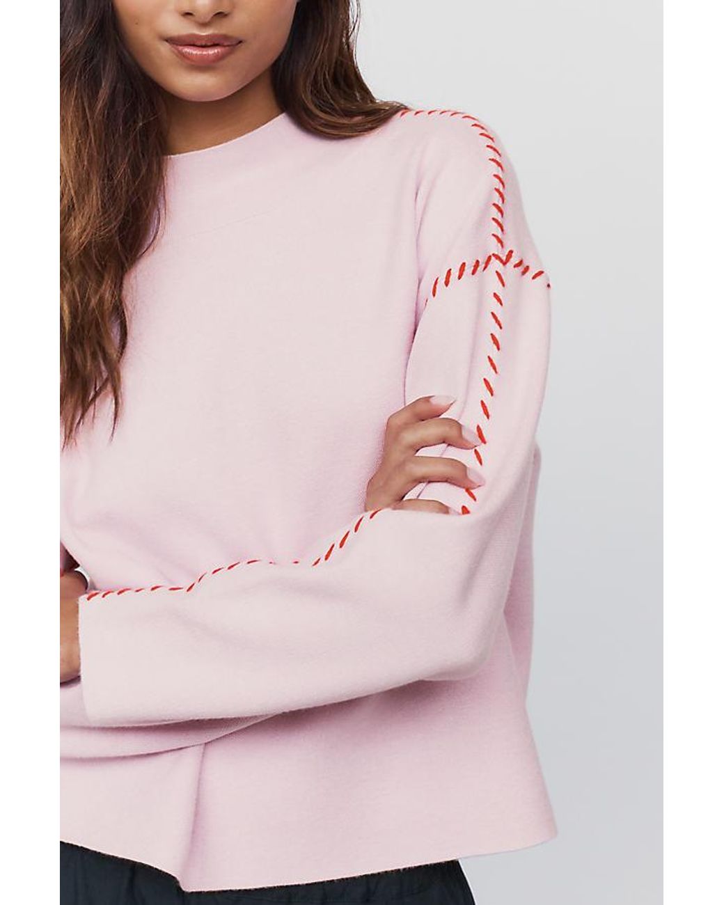 Maeve Pink Carys Mock-Neck Jumper