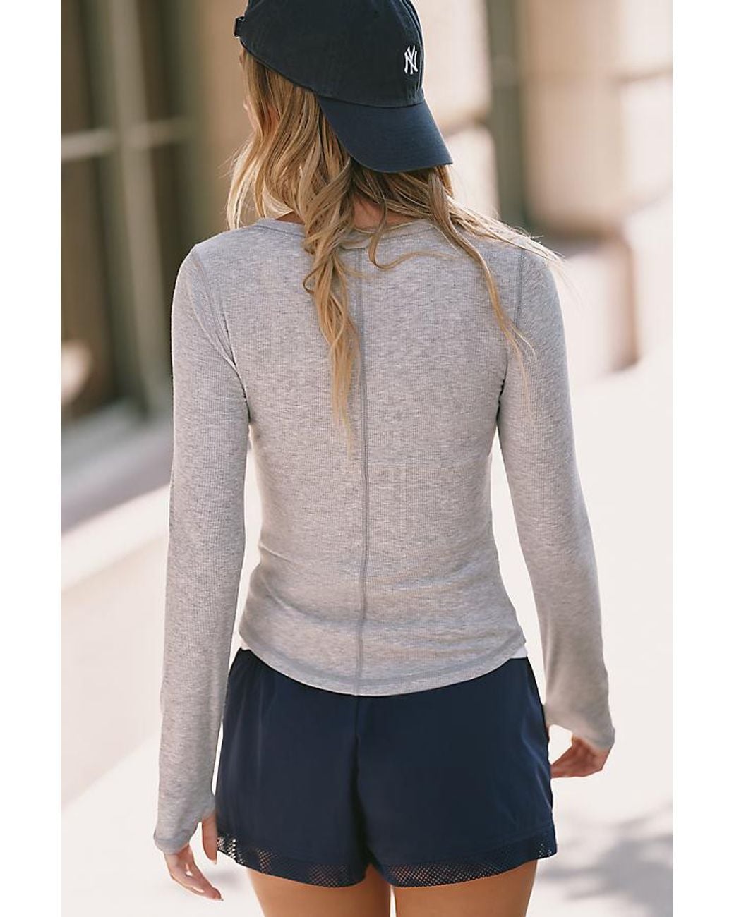 Daily Practice Gray Cloud Ridge Long-Sleeve Henley Top