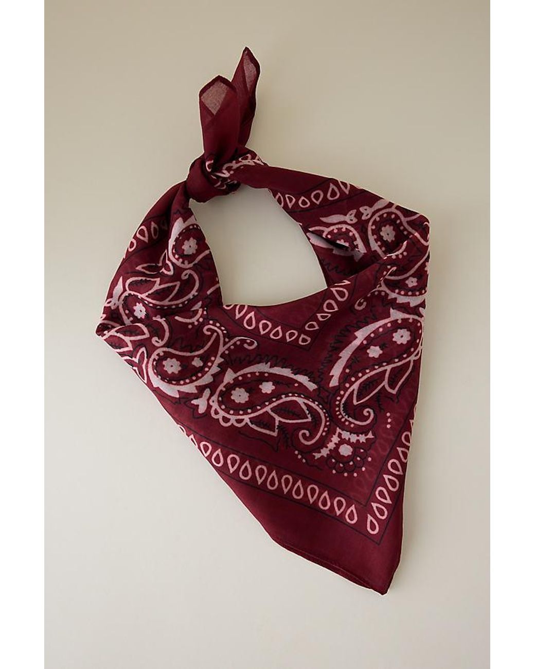 Anthropologie Red Cotton Bandana Headscarf