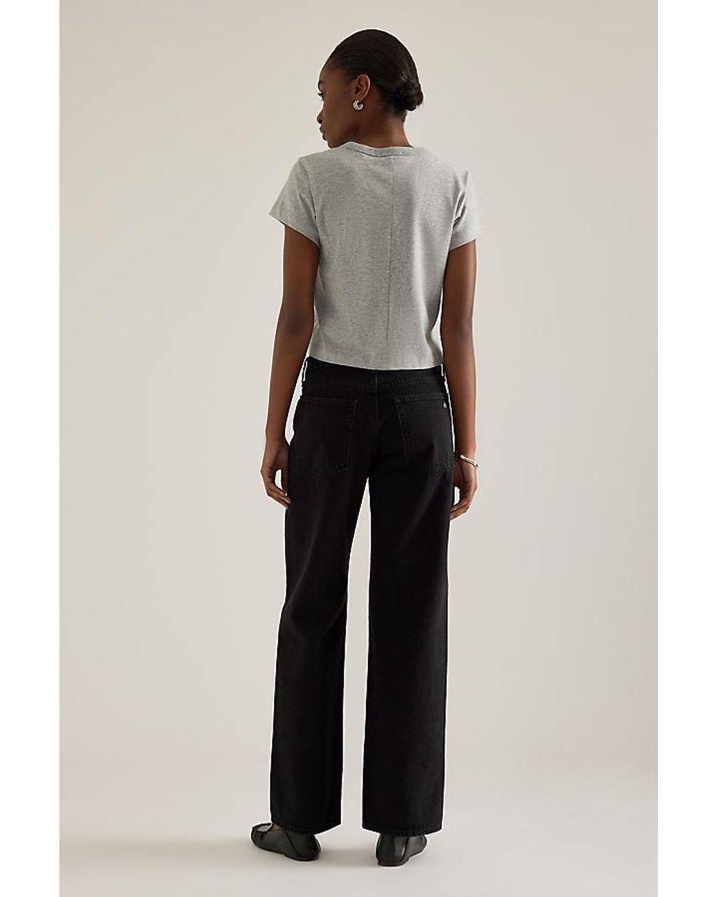 Rag & Bone Gray Kelly 100% Cotton Crop T-Shirt