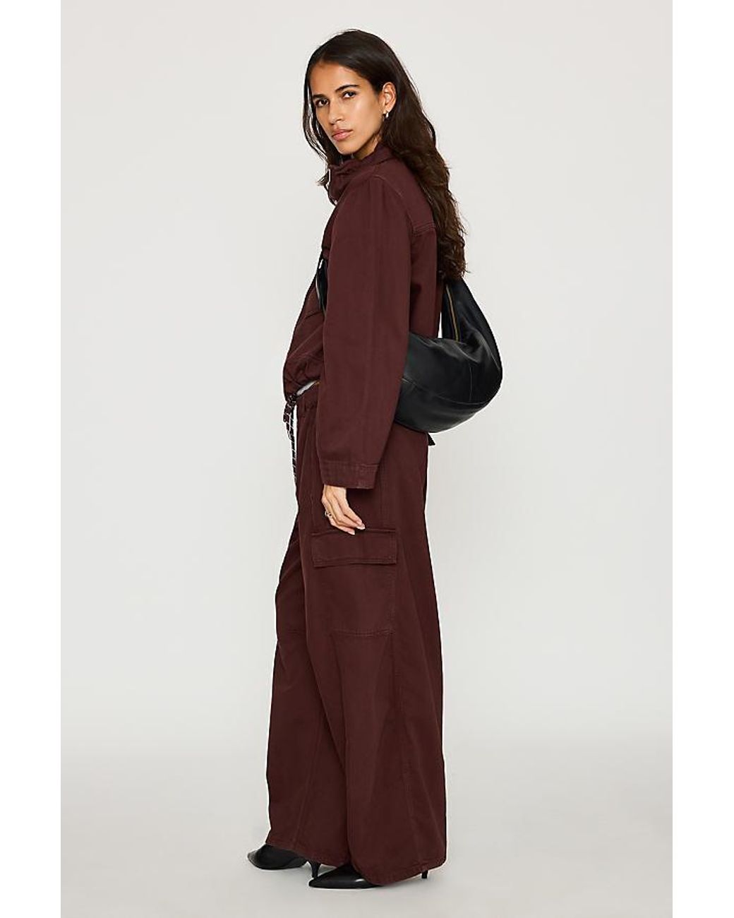 By Anthropologie Purple Frankie Barrel Leg Cargo Trousers