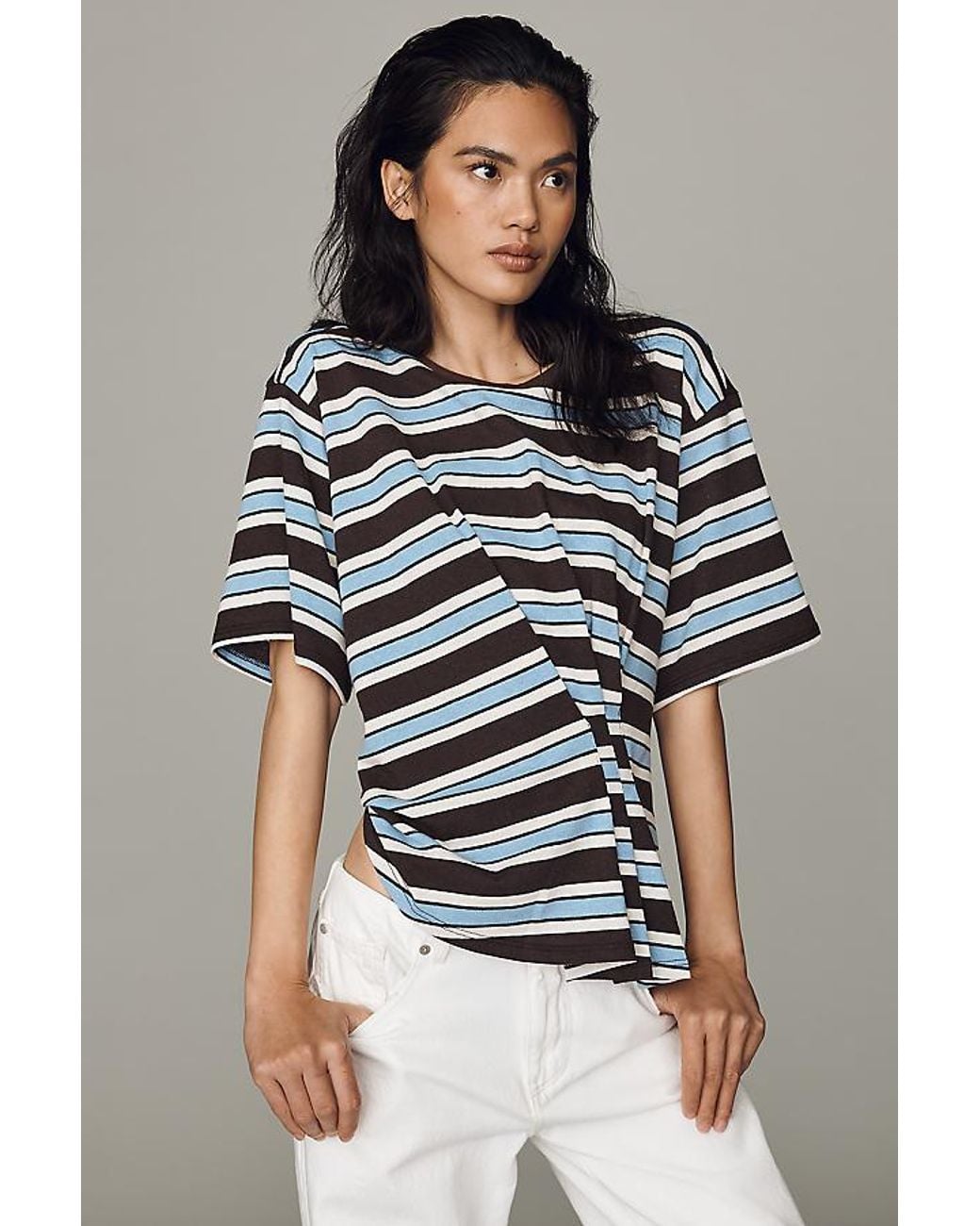Pilcro Multicolor Pleated Waist T-Shirt